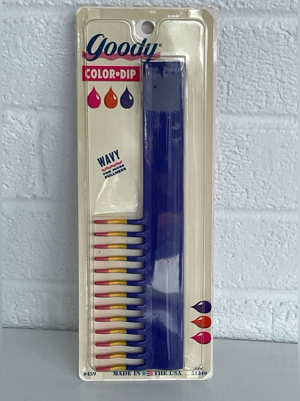 Vintage Goody Color Dip Pink Wavy Comb 1990 #459 New